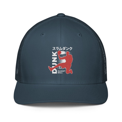 [ID: 596-G147] Basketball Dunk Closed-Back Trucker Cap