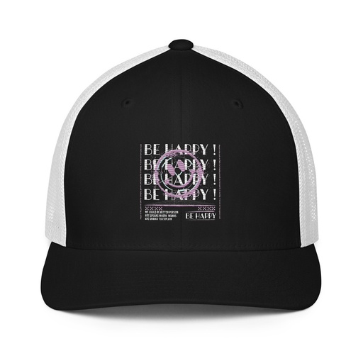[ID: 596-G155] Be Happy ! Closed-Back Trucker Cap