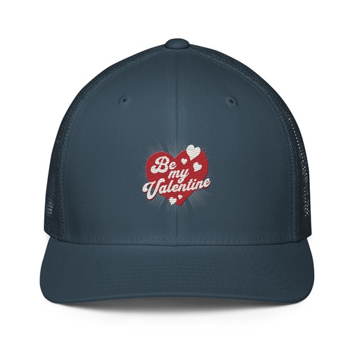 [ID: 596-G158] Be my Valentine - Love Heart Closed-Back Trucker Cap