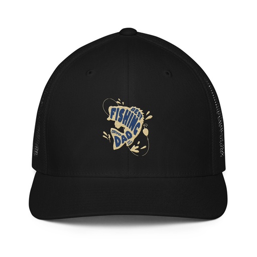 [ID: 596-G187] Best Fishing Dad - Typography Closed-Back Trucker Cap