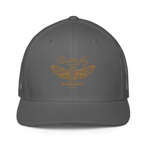 [ID: 596-G240] Blue Butterfly - Minimal Closed-Back Trucker Cap