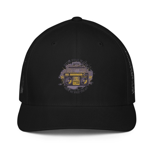 [ID: 596-G253] Boombox Music Player - Retro Closed-Back Trucker Cap