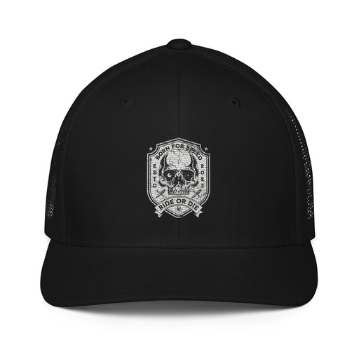 [ID: 596-G258] BORN FOR SPEED RIDE OR DIE Closed-Back Trucker Cap