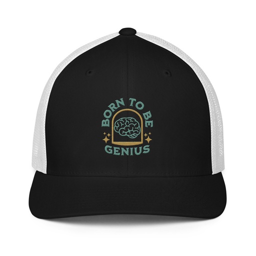 [ID: 596-G260] Born To Be Genius - Brain Closed-Back Trucker Cap