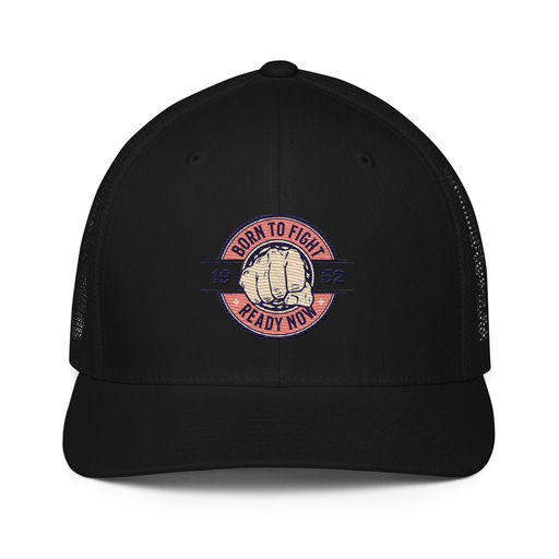 [ID: 596-G265] Born to Fight - Fist Closed-Back Trucker Cap