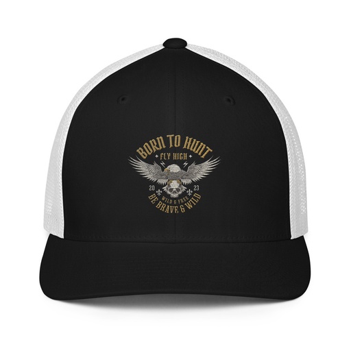 [ID: 596-G267] BORN TO HUNT- BE BRAVE & WILD Closed-Back Trucker Cap