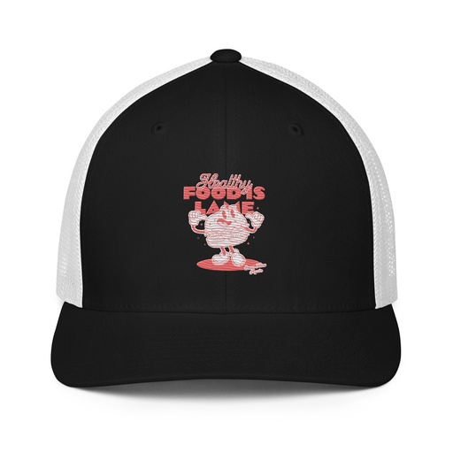 [ID: 596-G296] Burger Mascot Closed-Back Trucker Cap