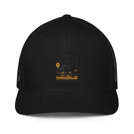 [ID: 596-G304] Cacus Plant - Desert Closed-Back Trucker Cap