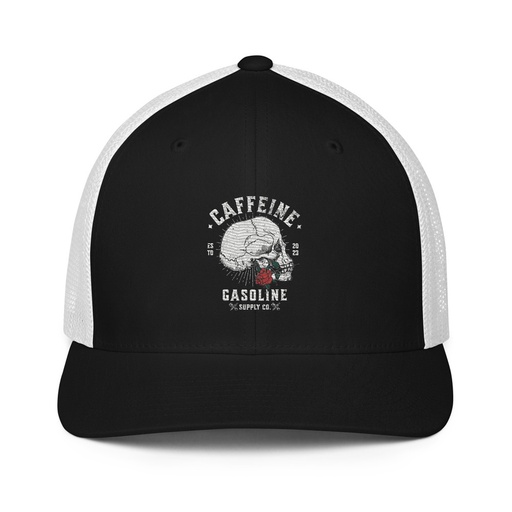 [ID: 596-G309] CAFFEINE GASOLINE Closed-Back Trucker Cap