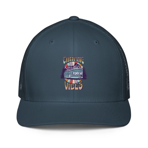 [ID: 596-G327] Camping Vibes Closed-Back Trucker Cap