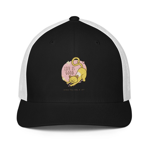 [ID: 596-G338] Cat Life - Humor Closed-Back Trucker Cap