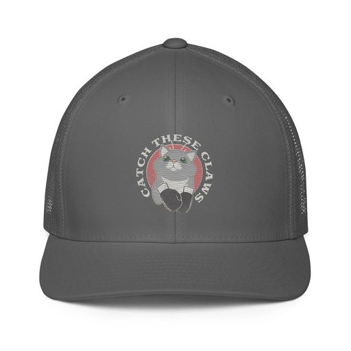 [ID: 596-G344] Catch These Claws - Cute Cat Closed-Back Trucker Cap
