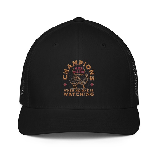 [ID: 596-G357] Champions Are Made When No One Is Watching - Sports Closed-Back Trucker Cap