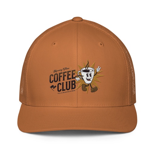 [ID: 596-G396] Coffee Club Closed-Back Trucker Cap