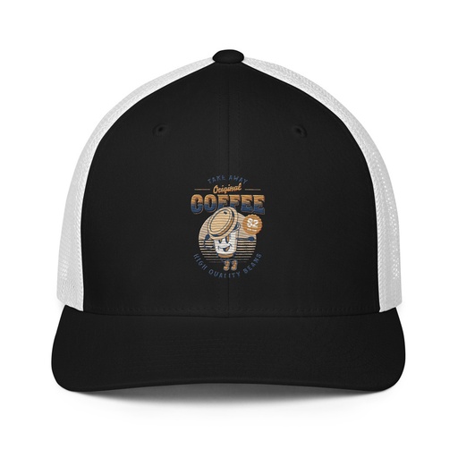 [ID: 596-G398] Coffee Cup - Comics Mascot Closed-Back Trucker Cap