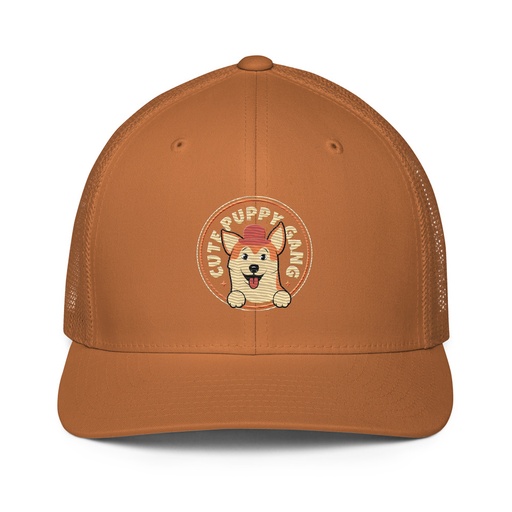 [ID: 596-G453] Cute Puppy Gang - Corgi Closed-Back Trucker Cap