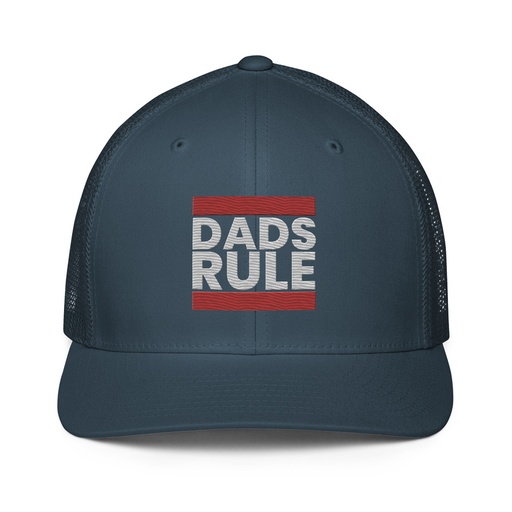 [ID: 596-G462] Dads Rule (1) Closed-Back Trucker Cap