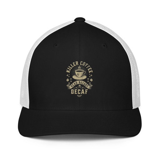 [ID: 596-G471] DEAD BEFORE DECAF Closed-Back Trucker Cap