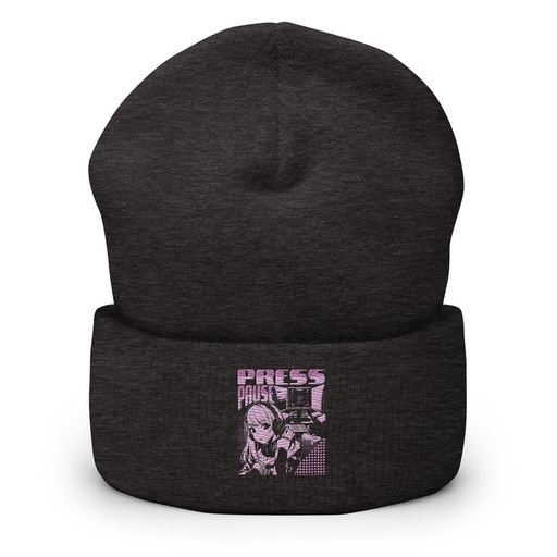 [ID: 266-G4] 'Press Pause' Anime Gaming Cuffed Beanie