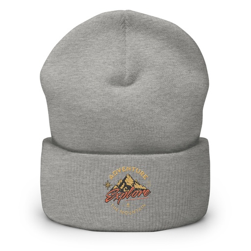 [ID: 266-G30] Adventure Explore The Mountain Cuffed Beanie