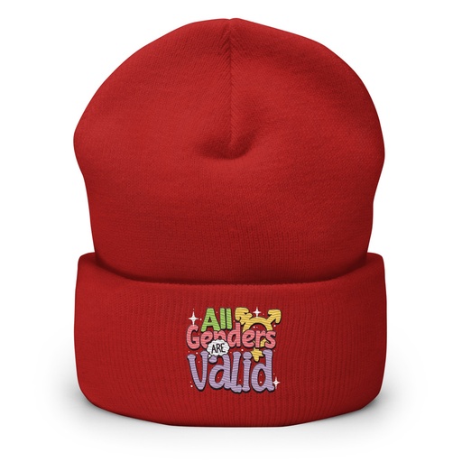 [ID: 266-G45] All Genders are Valid Cuffed Beanie