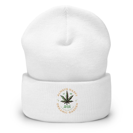 [ID: 266-G55] Always Happy - Cannabis Cuffed Beanie