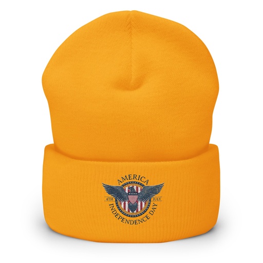 [ID: 266-G67] American Eagle Badge Cuffed Beanie