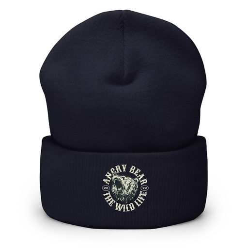 [ID: 266-G83] Angry Bear - Wild Life Animal Cuffed Beanie
