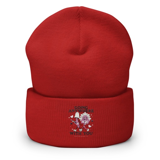 [ID: 266-G93] Anywhere With You - Typographic Cartoon Streetwear Cuffed Beanie