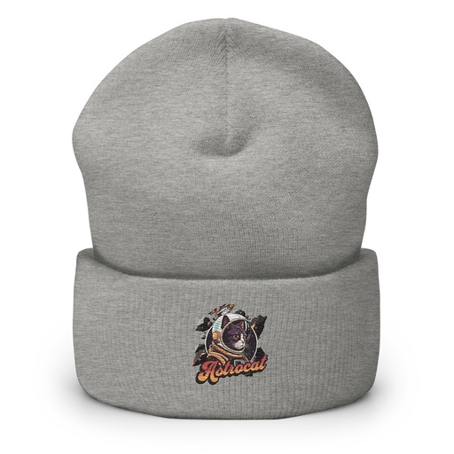 [ID: 266-G108] Astrocat - Retro graphic Cuffed Beanie