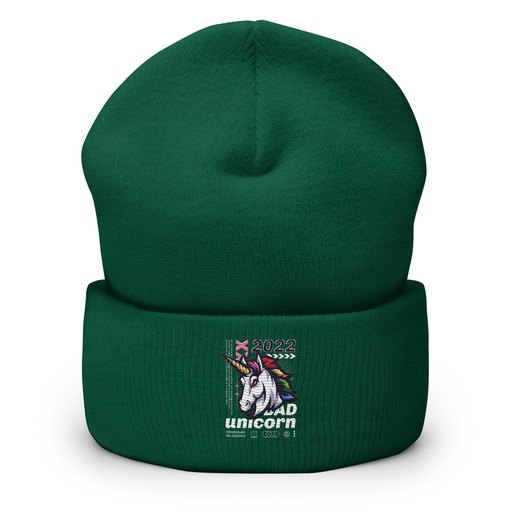 [ID: 266-G128] Bad Unicorn - Horse Cuffed Beanie