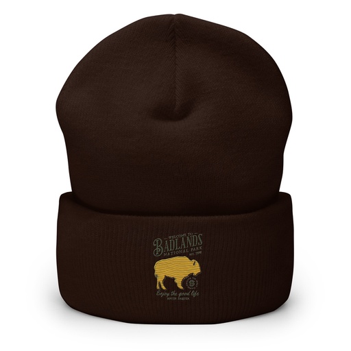 [ID: 266-G131] Badlands National Park - Bison Cuffed Beanie