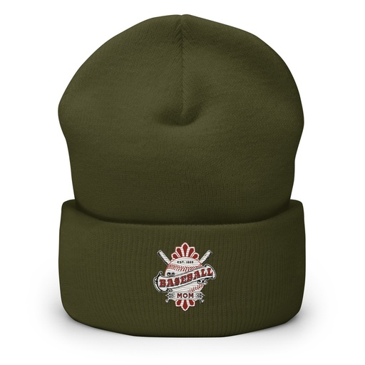 [ID: 266-G144] Baseball Mom Cuffed Beanie