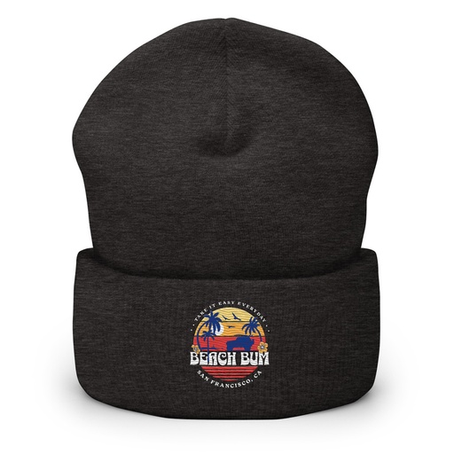 [ID: 266-G164] Beach Bum - Sunset Surfing Cuffed Beanie
