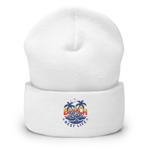 [ID: 266-G168] Beach Life Best Life Cuffed Beanie