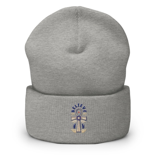 [ID: 266-G178] Believe  - Faith Symbol Cuffed Beanie
