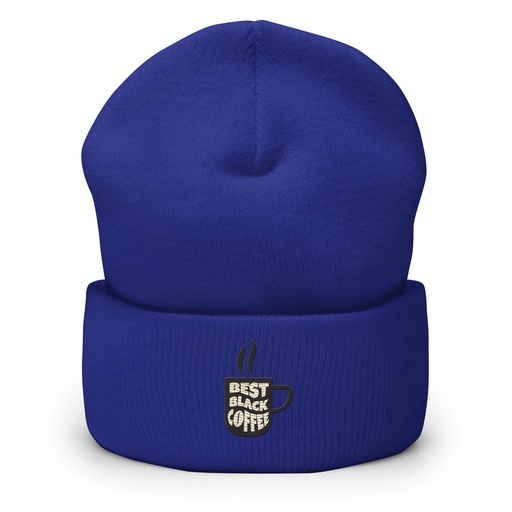 [ID: 266-G185] Best Black Coffee - Hot Cup Cuffed Beanie