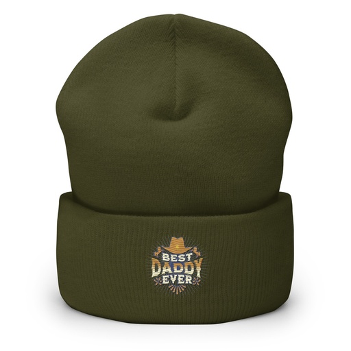 [ID: 266-G186] Best Daddy Ever - Cowboy Hat Cuffed Beanie