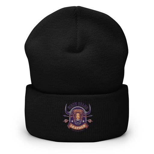 [ID: 266-G211] Bison Brand Leather - Animal Cuffed Beanie