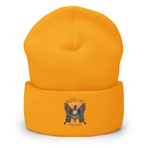 [ID: 266-G225] BLACK INK TATTOO Cuffed Beanie