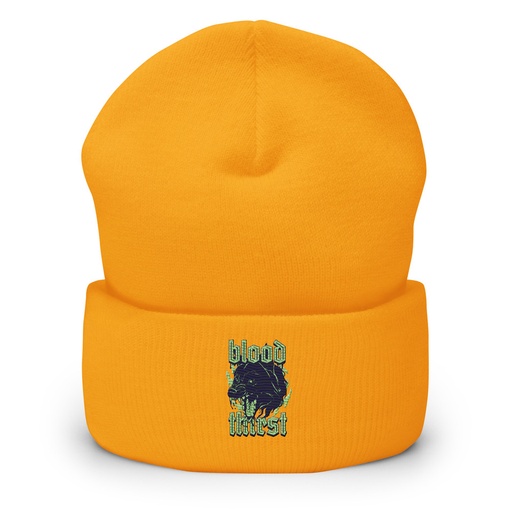 [ID: 266-G238] Blood Thirst - Neon Dog Cuffed Beanie