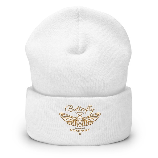 [ID: 266-G240] Blue Butterfly - Minimal Cuffed Beanie
