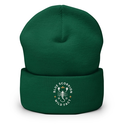 [ID: 266-G242] Blue Scorpion - Wildlife Animal Cuffed Beanie