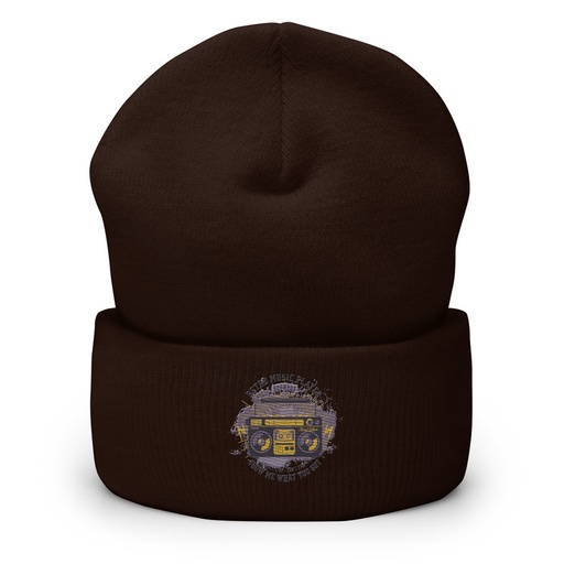[ID: 266-G253] Boombox Music Player - Retro Cuffed Beanie