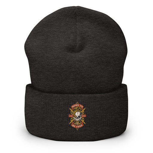 [ID: 266-G259] Born To Be Free - Skull Cuffed Beanie