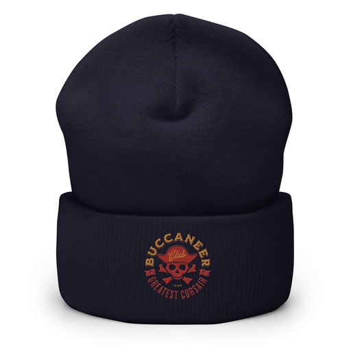 [ID: 266-G293] Buccaneer Club - Pirate Skull Cuffed Beanie