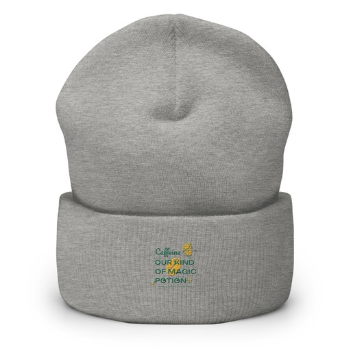 [ID: 266-G307] Caffeine Cartoon Cuffed Beanie
