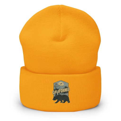 [ID: 266-G315] California Bear - Outdoors Wilderness Camping Hiking Cuffed Beanie