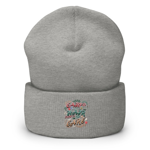 [ID: 266-G321] Camp Hair Don't Care Cuffed Beanie