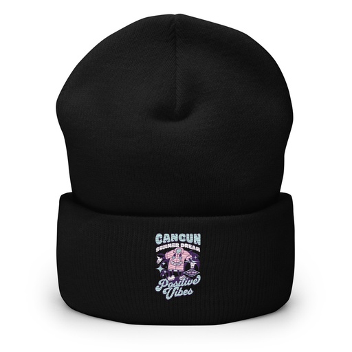[ID: 266-G330] Cancun Positive Vibes Cuffed Beanie